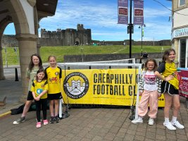 Caerphilly Castle Ladies & Girls' Football club show off their skills